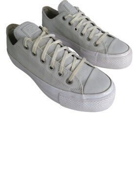 EUC CTAS Converse Lift Platform 569104C Photon Dust White (7.5) KICKS